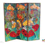 Parawan malowany w kwiaty, 1925 r., Francja