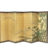 Parawan z pejzażem zimowym, pracownia Unkoku Togan, połowa XVII w., Japonia