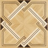 Parkiet kozłowiecki, wzór zaprojektowany w XVIII w. dla pałacu Zamojskich w Kozłówce, intarsje z czarnego