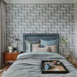 pastelowo niebieska sypialnia