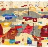 Pejzaż radosny , tkanina, 110 x 140 cm, 2002 r.