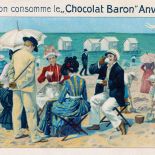 Piknik na plaży , druk z początku XX w.