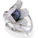 Platynowa bransoleta z diamentami i szafirami, Paul Flato, www.sothebys.com