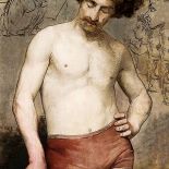 Półakt męski - studium , 1885 r. Anna Bilińska-Bohdanowicz