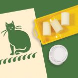 Potrzebne materiały. Kot na ścianę - szablon do malowania