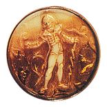 Pozłacany starożytny guzik. Guzik z pętelką