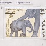 Projekt znaczka pocztowego z serii 50-lecie warszawskiego zoo , 1978 r.