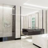 CREMA VENEZIANA, łazienka wykończona bardzo twardym marmurem z pięknym rysunkiem, kamień pochodzi z Marmo di