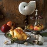 Kurczak pieczony z jabłkami i sosem z granatu