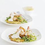 Placki z dynia i krewetkami