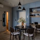 aranżacja mieszkania 55 m2 w beżach i błękicie