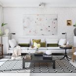 biały salon z czarnymi dodatkami