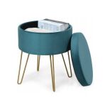 tapicerowana pufa ze schowkiem