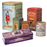 Puszki na kakao francuskiej firmy De L union. Puszka na ciastka, projekt Ben George, 1868 r.