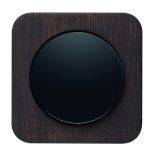 Berker R.1, ramka barwiony dąb | klawisz tworzywo, czarny połysk.