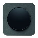 Berker R.1, ramka łupek naturalny | klawisz tworzywo, czarny połysk.