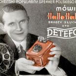 Reklama detefonu produkowanego w Państwowej Wytwórni Łączności w Warszawie, 1930-32 r., fot. MUZEUM TECHNIKI W WARSZAWIE