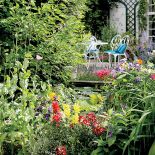 Rośliny posadzone są bardzo gęsto, ale układ jest starannie pomyślany.