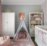 różowo szary pokój dziewczynki