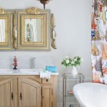 Rustykalność połączona z kryształami i złoceniami.