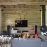 salon w stylu rustykalnym nowoczesnym