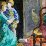 Scena we wnętrzu z portretem córeczki , REMPEX, aukcja z dn. 25.02.2009, nr kat. 261