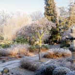 Ścieżka z kamiennych płyt połączonych z granitową kostką będzie ciekawie wyglądała w każdym ogrodzie.