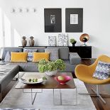 Sofa, stolik, komoda - Noti. Fotel - 3F Studio.