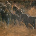 Stado w brązach , akryl na tekturze, 2006