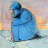 Stasys Eidrigevicius, Skulona niebieska postać , 1992 r., Rempex