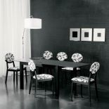 Stół Effezeta Calice - do wyboru blat szklany, drewniany lub fornirowany. Cena - 3600-4100 zł. Krzesło Effezeta Medea -