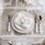 stół wigilijny biało srebrny