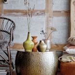 stolik kawowy metalowy złoty