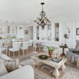 salon z kuchnią w stylu francuskim