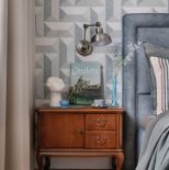 pastelowa niebieska sypialnia