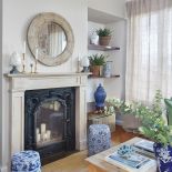 dekoracje do salonu w stylu hampton