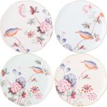 komplet talerzy deserowych w kwiaty