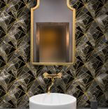 ciemne tapety na ścianę do łazienki