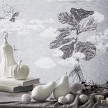 Tapeta od Sian Zeng przypomina stare akwaforty.