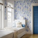 niebieska tapeta do sypialni