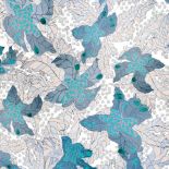 Tkanina Maple Leaves. Red Poppy - tapety i tkaniny