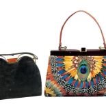 Torba ze skóry, nawiązująca do art déco, lata 30. XX w., Polska, Muzeum Narodowe we Wrocławiu. Skórzana torebka ozdobiona