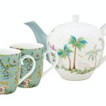 turkusowe kubki w kwiaty