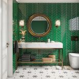 układanie płytek łazienkowych w jodełkę