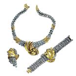 Ulubiony komplet Joan Crawford: złoto, akwamaryny i diamenty, Verger Frères, 1935 r., Museum of Fine Arts, Boston