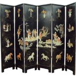 W stylu orientalnym, pocz. XX w. Ładnie zasłonięte: elegancki parawan pokojowy