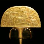 Wachlarz ze złota, ma ponad trzy tysiące lat, pochodzi z okresu Tutanchamona, znaleziony w Dolinie Królów w Egipcie, Los