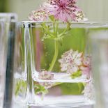 Wazony na wiosenny stole. Szklane dekoracje do domu.