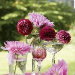 Wazony na wiosenny stole. Szklane dekoracje do domu.