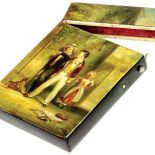 Wizytownik z papier mache, w całości ręcznie malowany i lakierowany, tutaj z motywami z powieści